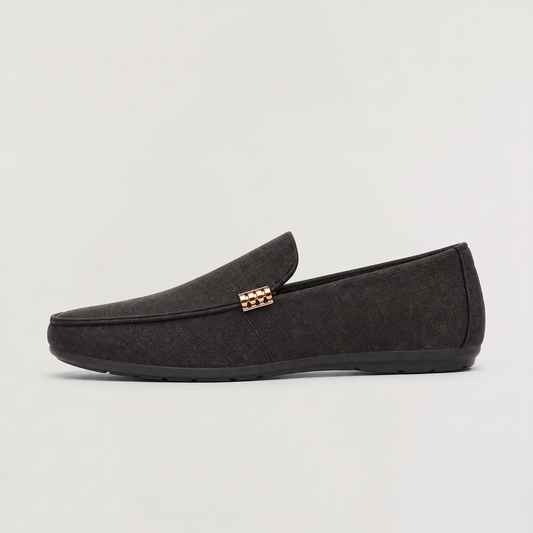 Mocassini Slip-On in Tela Texturizzata da Uomo