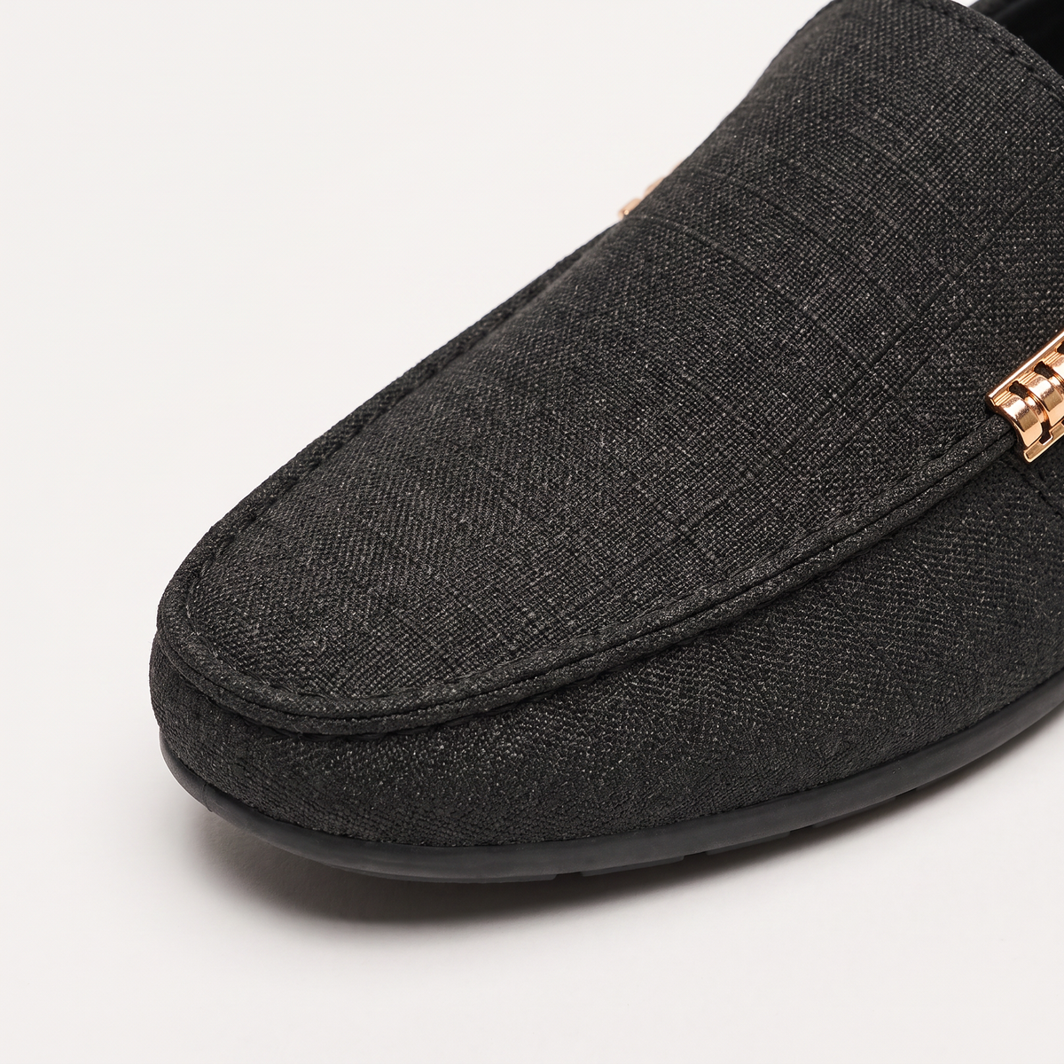 Mocassini Slip-On in Tela Texturizzata da Uomo