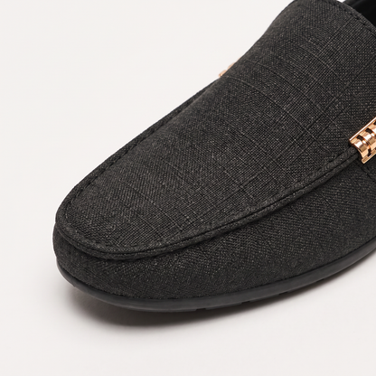 Mocassini Slip-On in Tela Texturizzata da Uomo