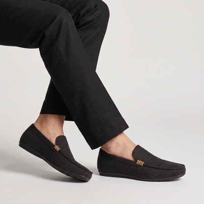 Mocassini Slip-On in Tela Texturizzata da Uomo