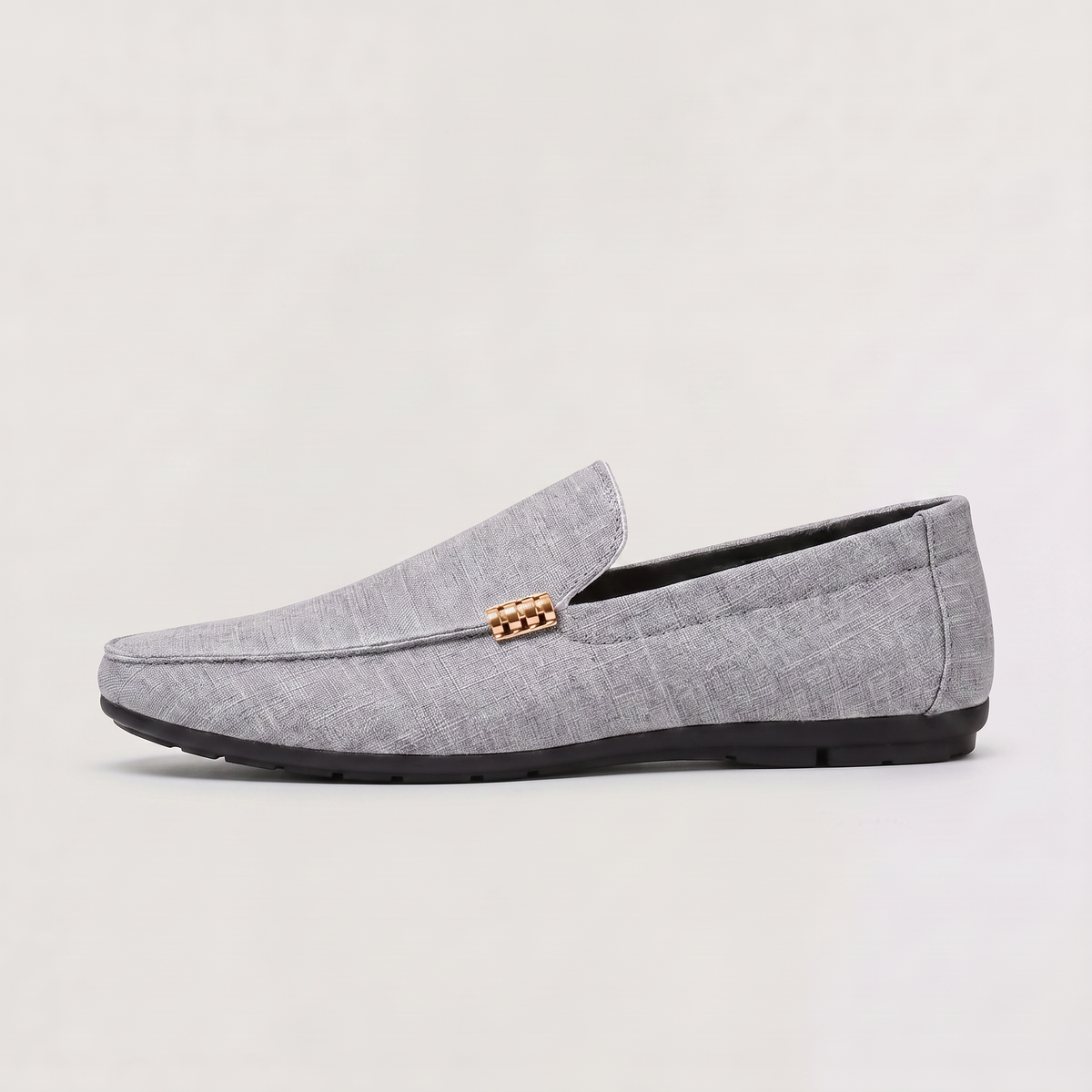 Mocassini Slip-On in Tela Texturizzata da Uomo