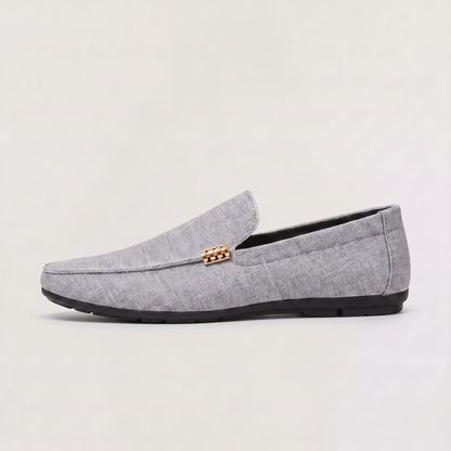Mocassini Slip-On in Tela Texturizzata da Uomo