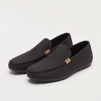 Mocassini Slip-On in Tela Texturizzata da Uomo