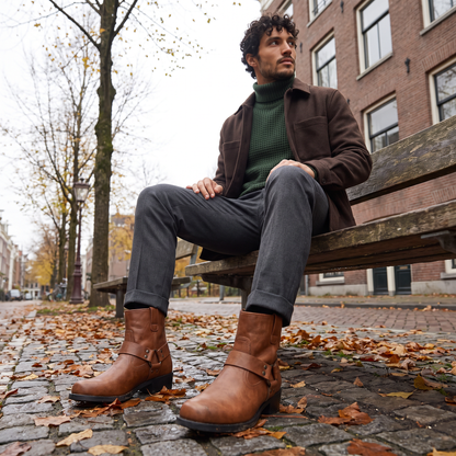 Stivali alla Caviglia con Cinghie per Uomo