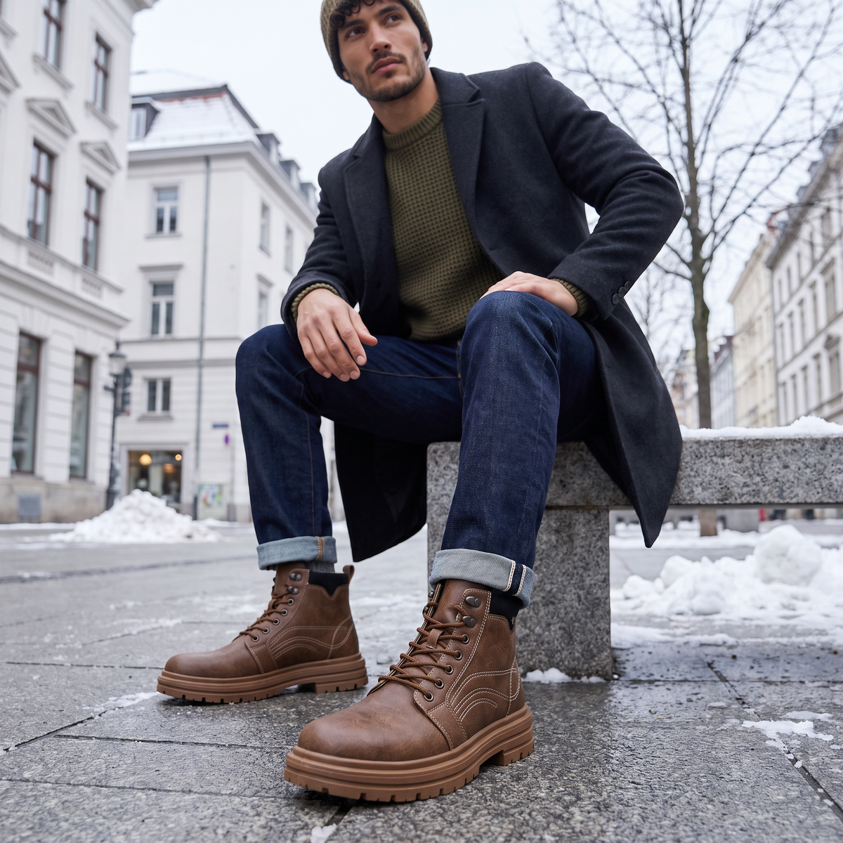 Stivali alla Caviglia Vintage da Uomo