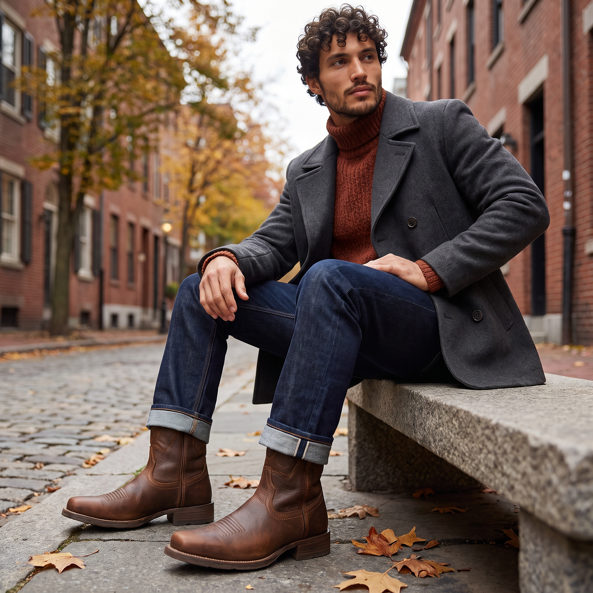 Stivali Western Distressed da Uomo