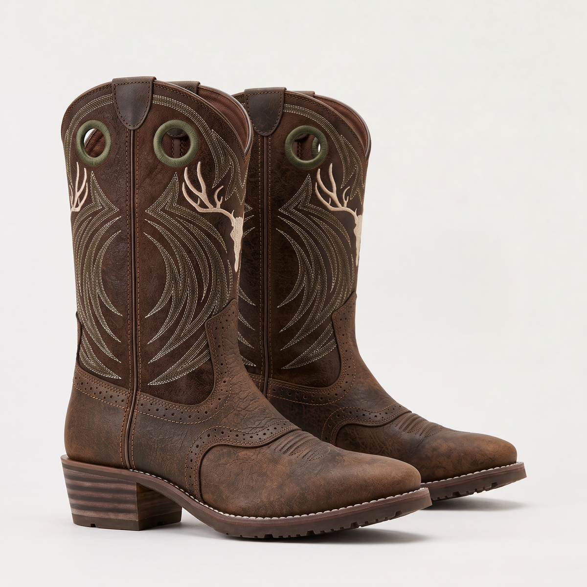 Stivali da Cowboy Western Ricamati Classici da Uomo
