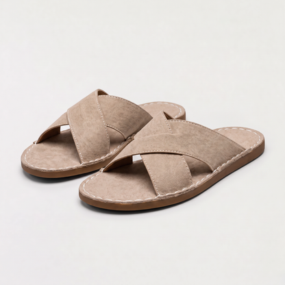 Sandali da Uomo in Finta Suede con Cinturini Incrociati