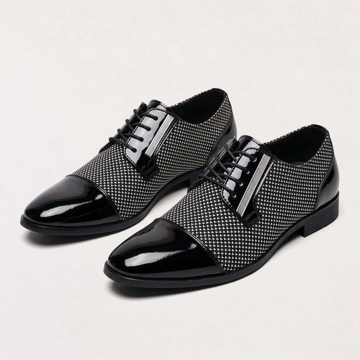 Scarpe Oxford da Uomo con Texture a Contrasto
