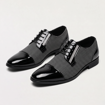 Scarpe Oxford da Uomo con Texture a Contrasto