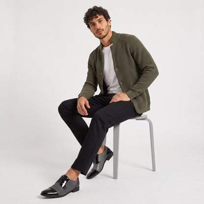 Scarpe Oxford da Uomo con Texture a Contrasto