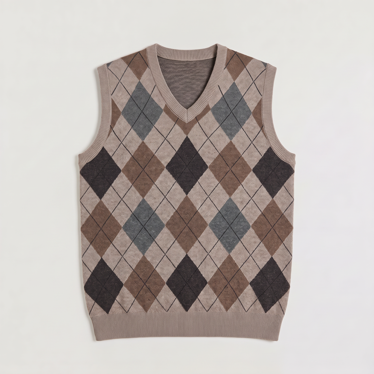 Marco - Gilet da Uomo a V con Motivo Argyle