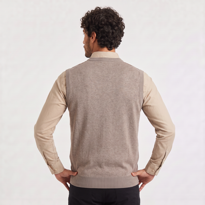 Marco - Gilet da Uomo a V con Motivo Argyle