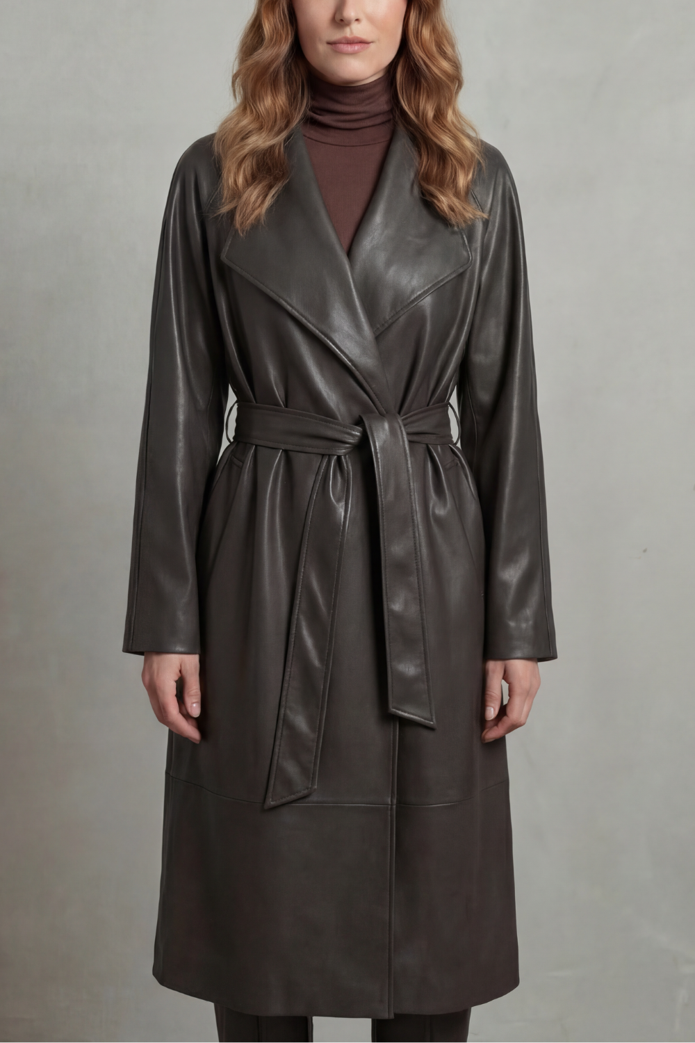 Monica | Trench in Ecopelle con Vita Segnata