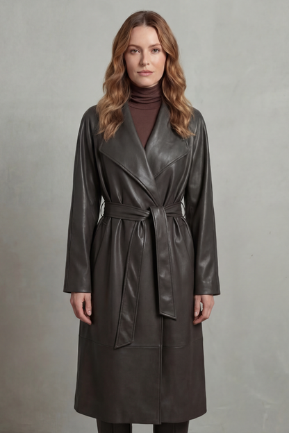 Monica | Trench in Ecopelle con Vita Segnata