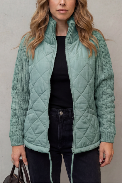 Patrizia | Piumino Trapuntato con Inserti in Maglia