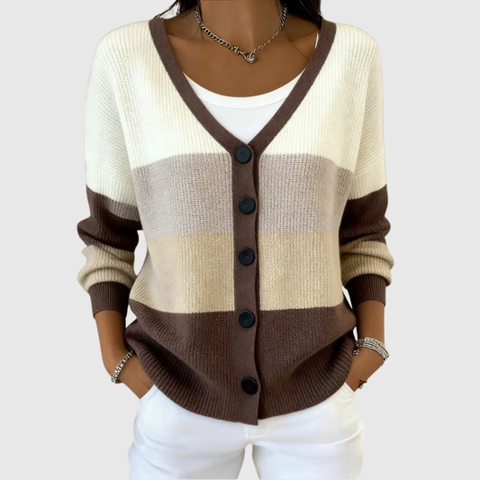 Cardigan Confortevole In Maglia con Bottoni