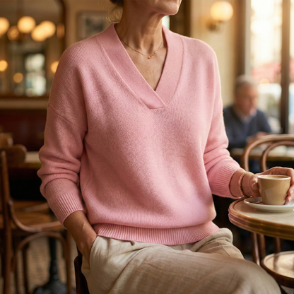 Faye | Maglione V-collo Morbido in Fit Relaxato