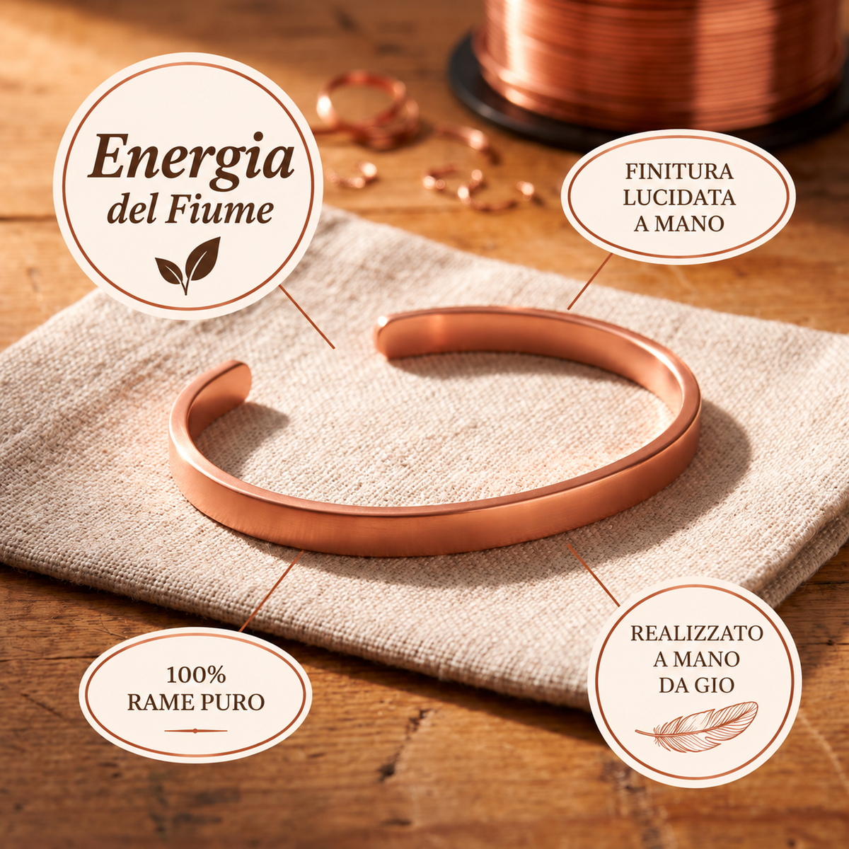 Bracciale in Rame del Fiume di Gio