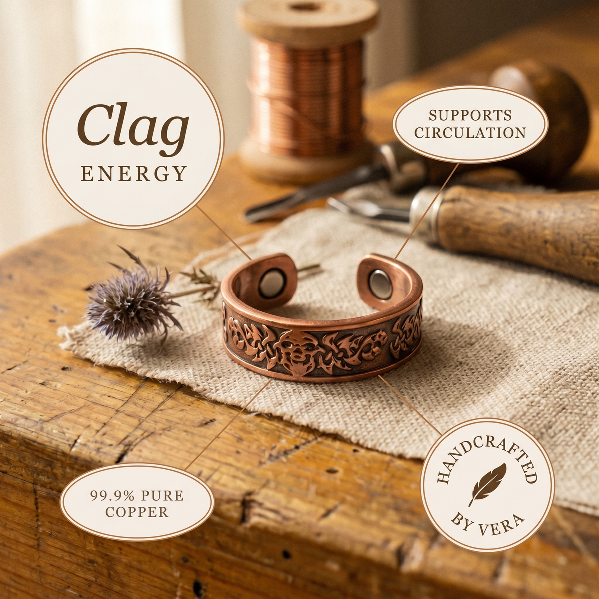 Anello in Rame Clag di Gio