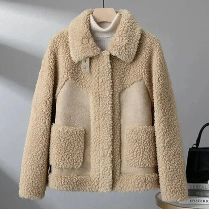 Teresa | Giacca in Teddy con Pannelli Effetto Suede