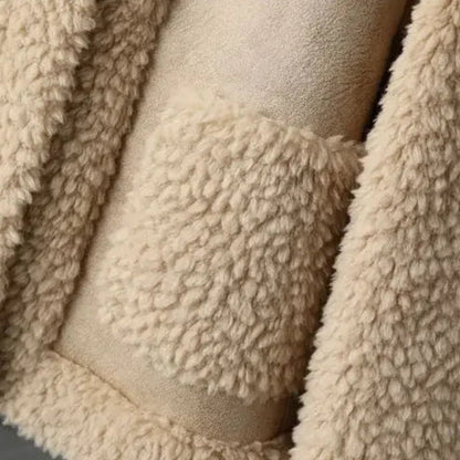 Teresa | Giacca in Teddy con Pannelli Effetto Suede