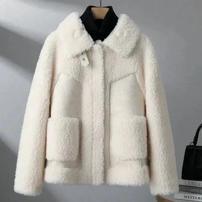 Teresa | Giacca in Teddy con Pannelli Effetto Suede