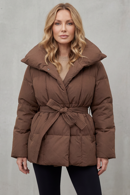 Anastasia | Piumino con Cintura e Collo Oversize