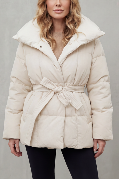 Anastasia | Piumino con Cintura e Collo Oversize