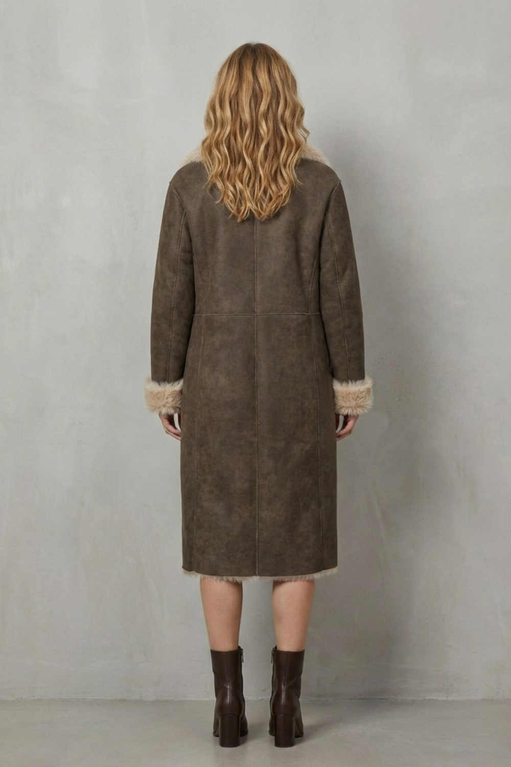 Alessandra | Cappotto Reversibile in Finto Shearling Testurizzato