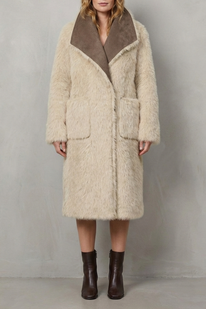 Alessandra | Cappotto Reversibile in Finto Shearling Testurizzato