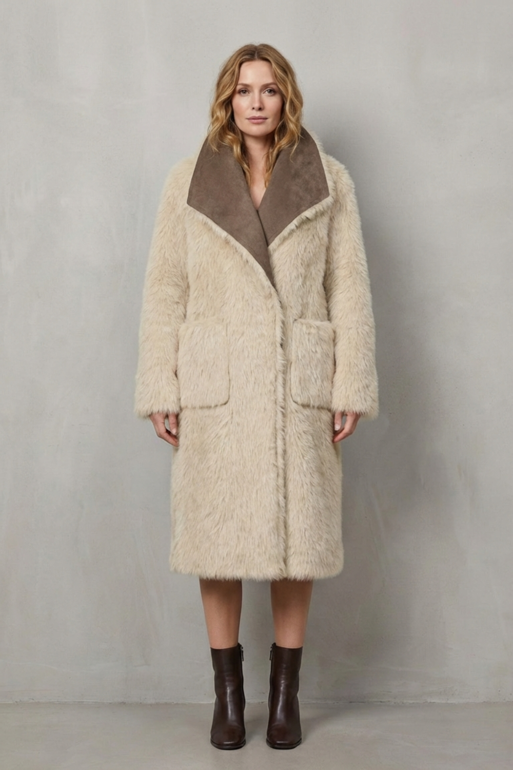 Alessandra | Cappotto Reversibile in Finto Shearling Testurizzato