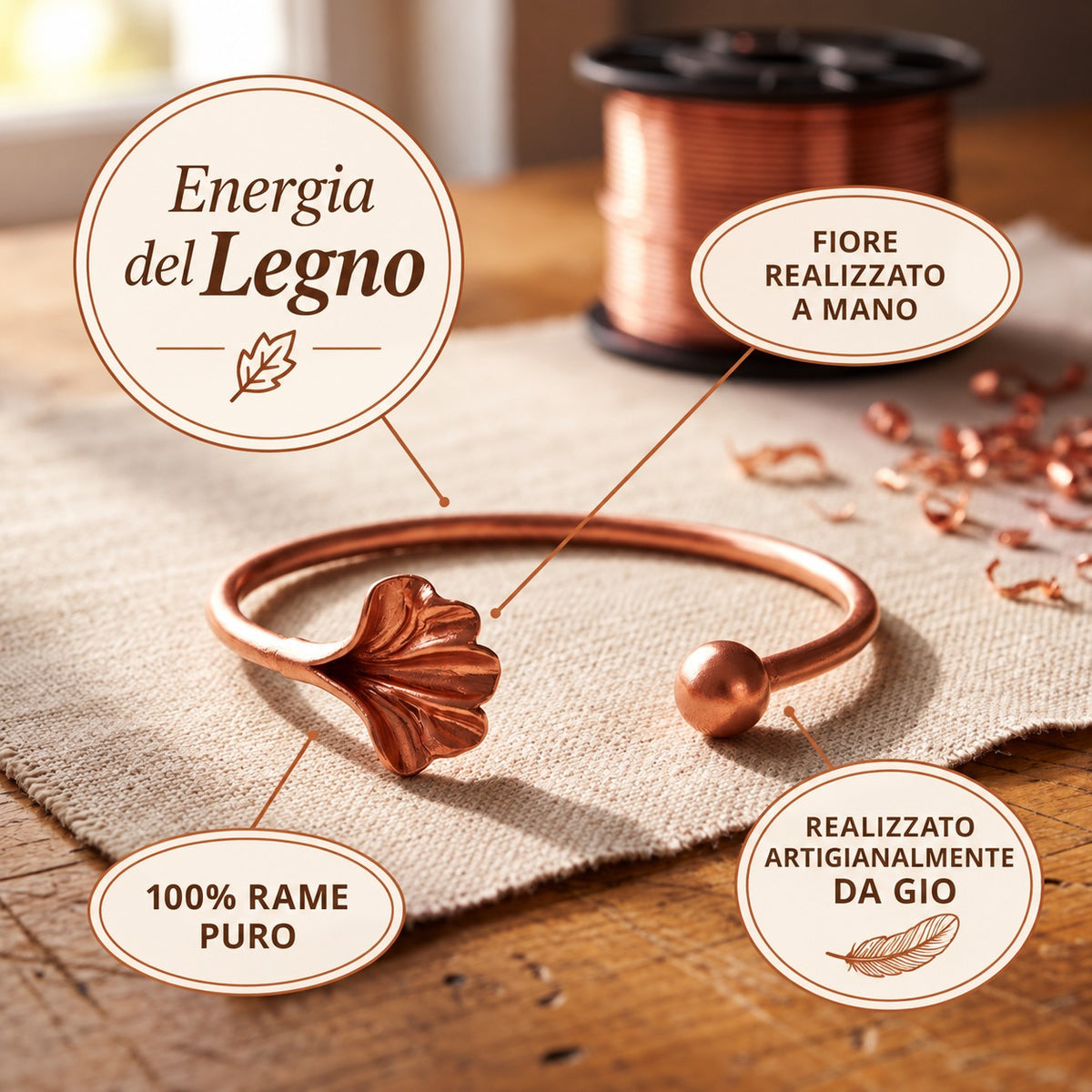 Bracciale in Rame a Conchiglia di Gio