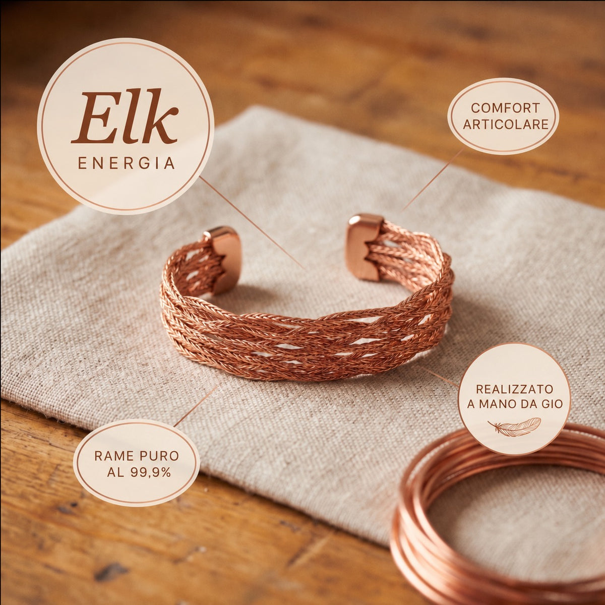 Bracciale in Rame Alce di Gio