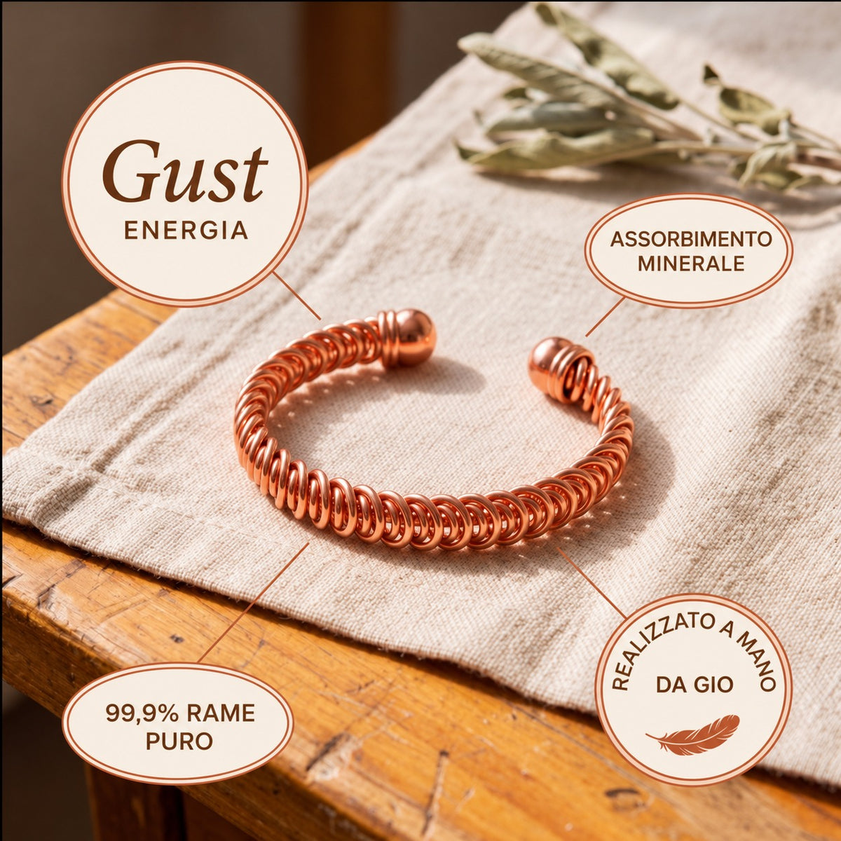 Bracciale in Rame Gust di Gio