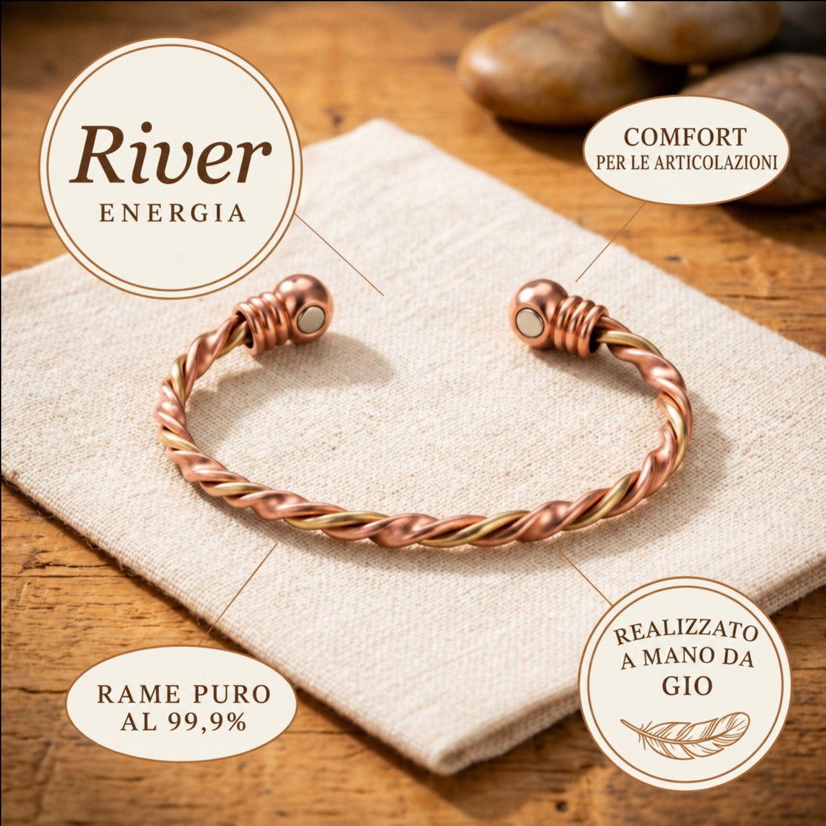 Bracciale in Rame del Fiume di Gio
