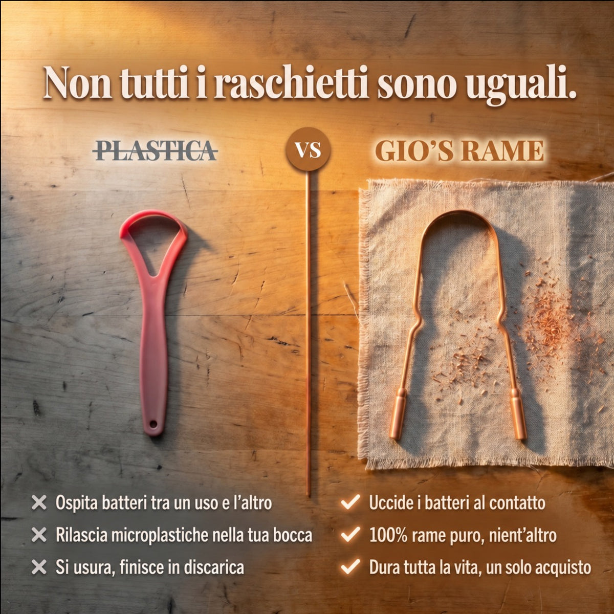 Raschietto per Lingua in Rame Puro