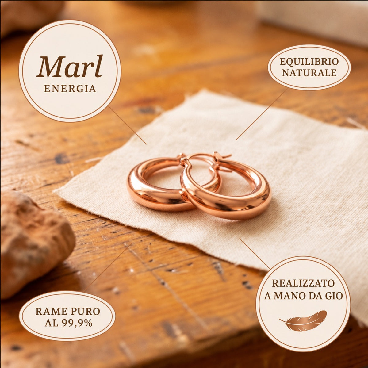 Orecchini in Rame Marl di Gio