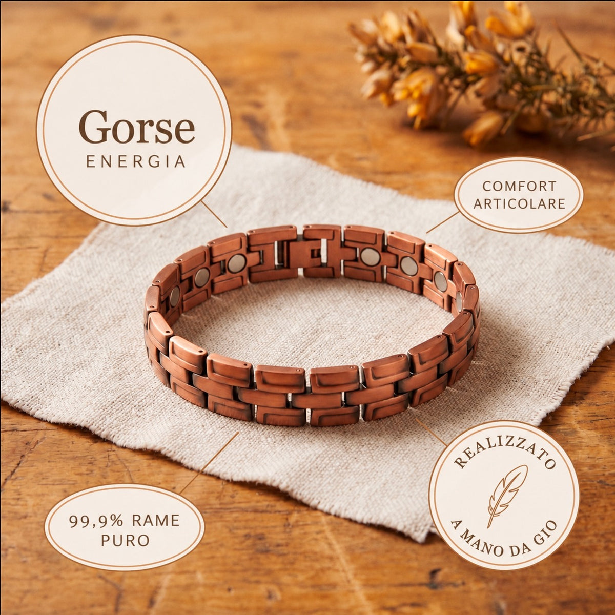 Bracciale da Uomo in Rame Gorse di Gio