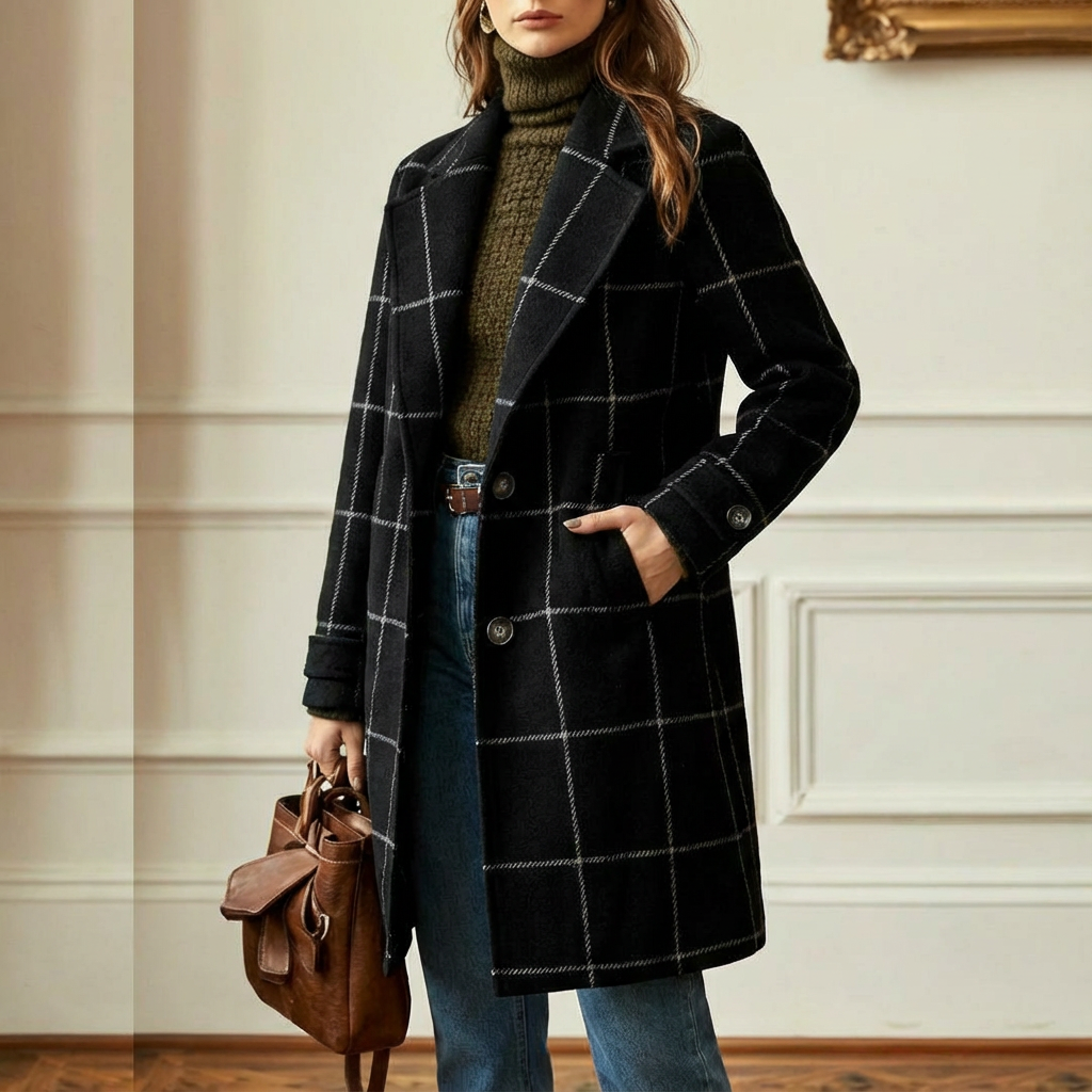 Francesca | Cappotto in Lana a Quadri