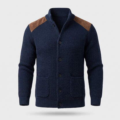Marco | Blazer elegante in maglia con dettagli in suede