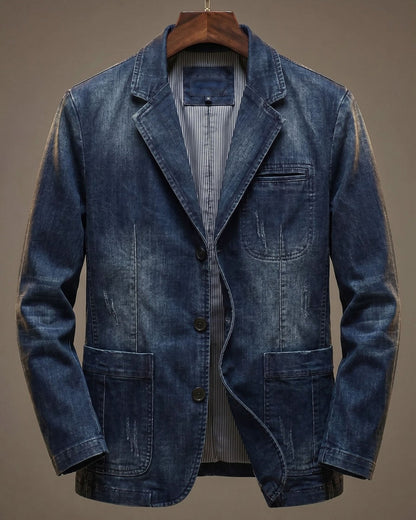 Nicola | Blazer in denim lavato dallo stile moderno