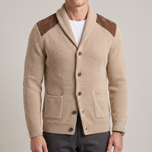 Marco | Blazer elegante in maglia con dettagli in suede