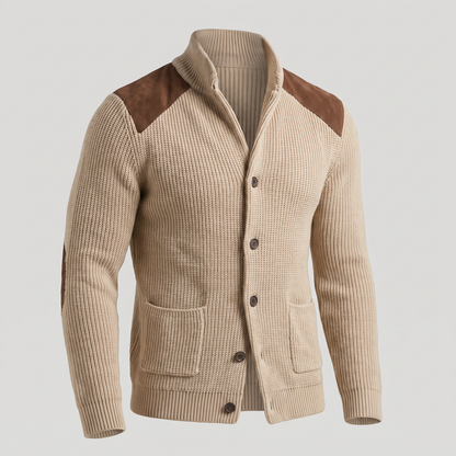 Marco | Blazer elegante in maglia con dettagli in suede
