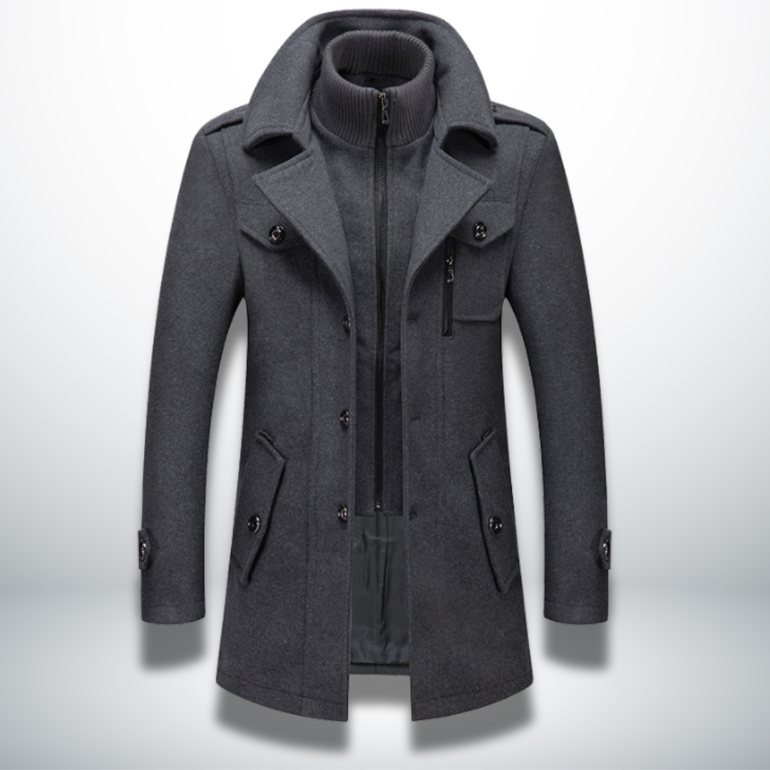 Leonardo | Cappotto in Misto Lana Collo a Revers