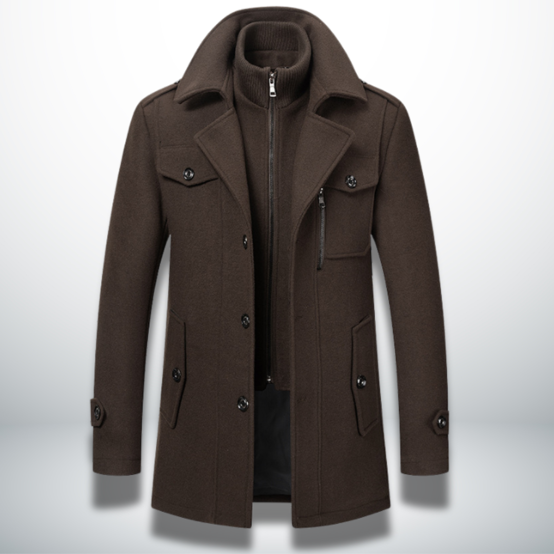 Leonardo | Cappotto in Misto Lana Collo a Revers