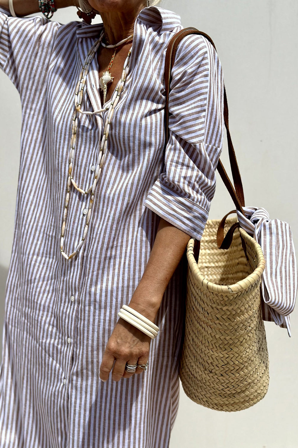 Sophia | Abito Camicia a Strisce Senza Tempo con Elegante Comfort