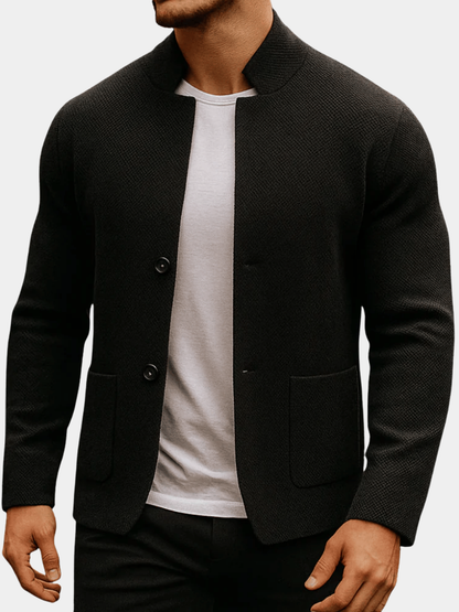 Adriano | Blazer in maglia testurizzata con collo alla coreana