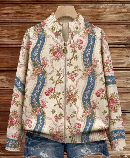 Cornelia™ | Cardigan con rose rampicanti