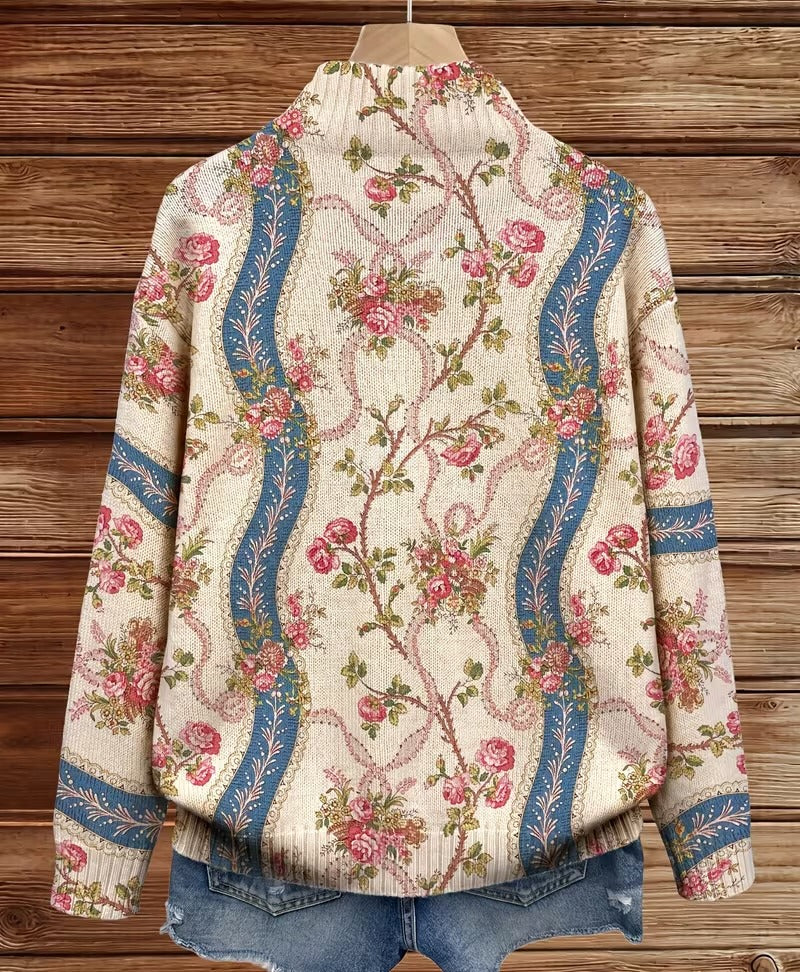 Cornelia™ | Cardigan con rose rampicanti